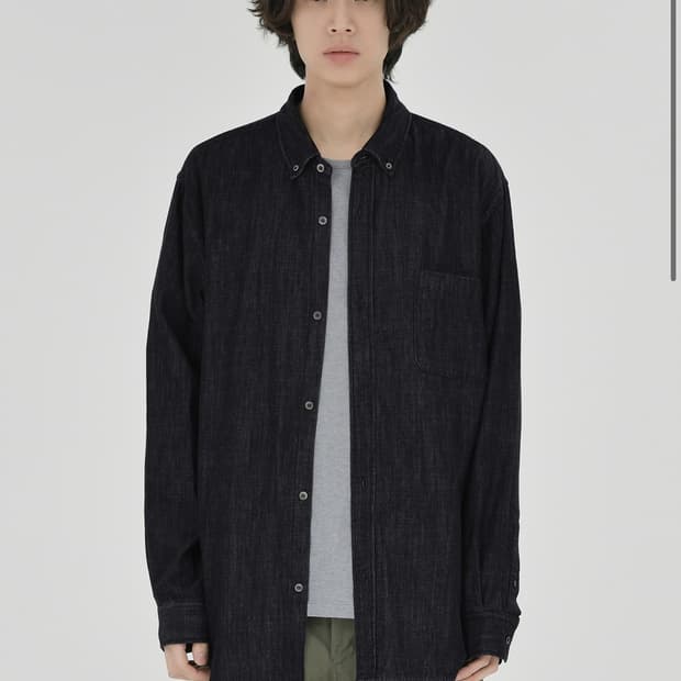 브라운야드 버튼다운 데님 셔츠 5사이즈