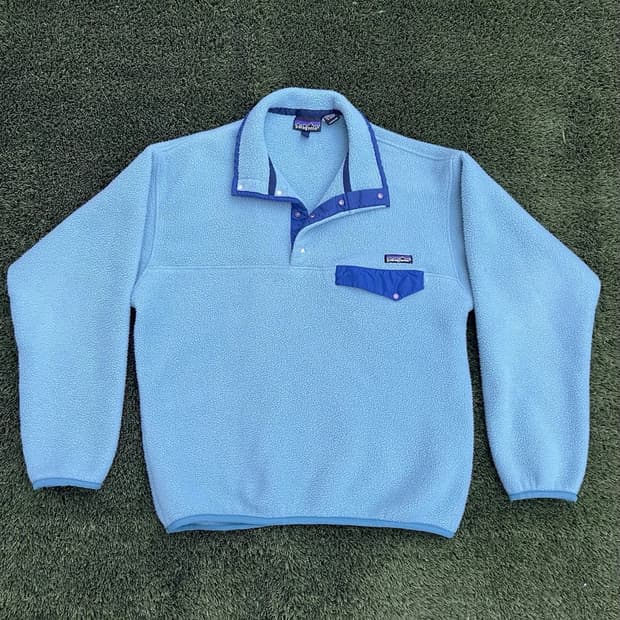 90s 파타고니아 신칠라 스냅-T 라이트블루/네이비 자메이카