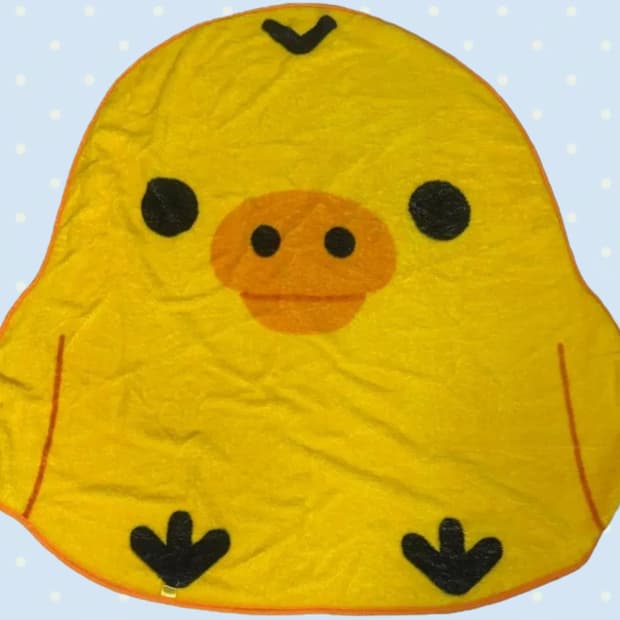 산엑스 리락쿠마 키이로이토리 담요 러그 