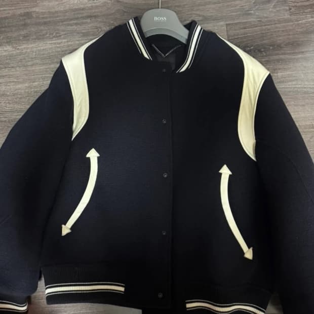 바시티 자켓 비이커 1사이즈 울 자켓