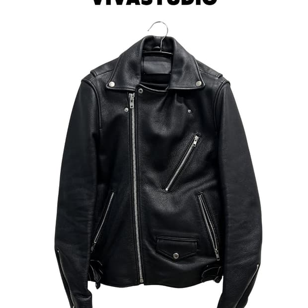 비바스튜디오 소가죽 라이더 자켓 블랙