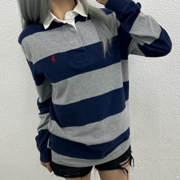 폴로 랄프로렌 레드포니 네이비 단가라 럭비티 S