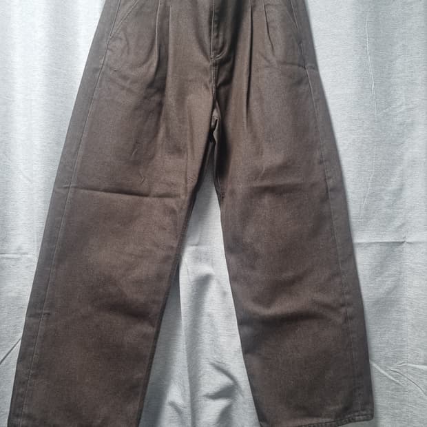 포트너스 투턱 와이드 브라운 데님