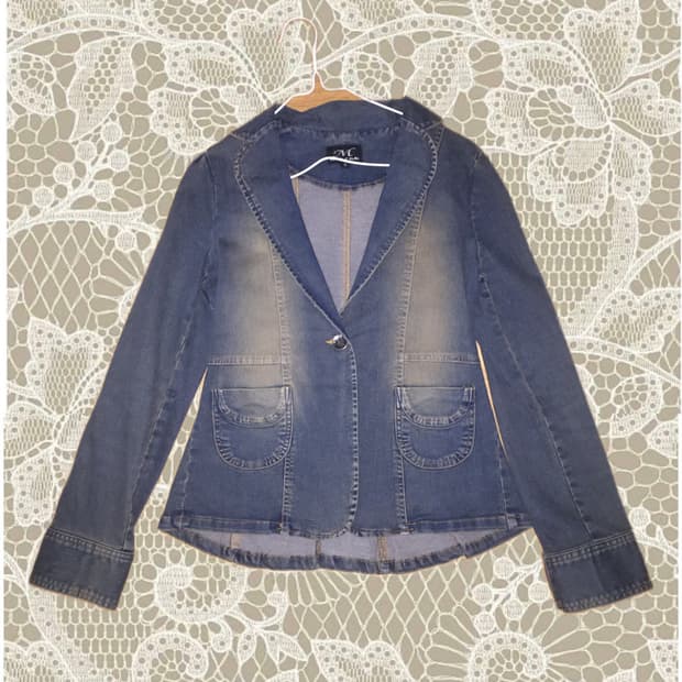 빈티지 워싱 y2k 프릴 청자켓