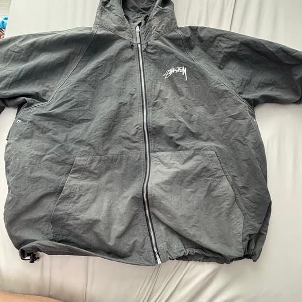 스투시 웨이브 다이 비치 쉘 자켓 블랙 2xl