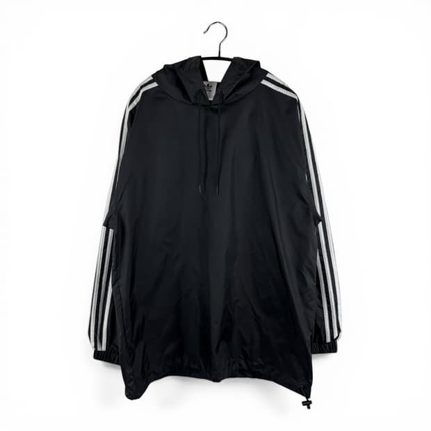 (L) 아디다스 오리지널 판초 윈드브레이커 백로고 후드 바람막이 블랙