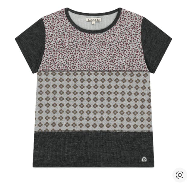 구해요 ) 코이세이오 플라워 패치워크 티셔츠 그레이