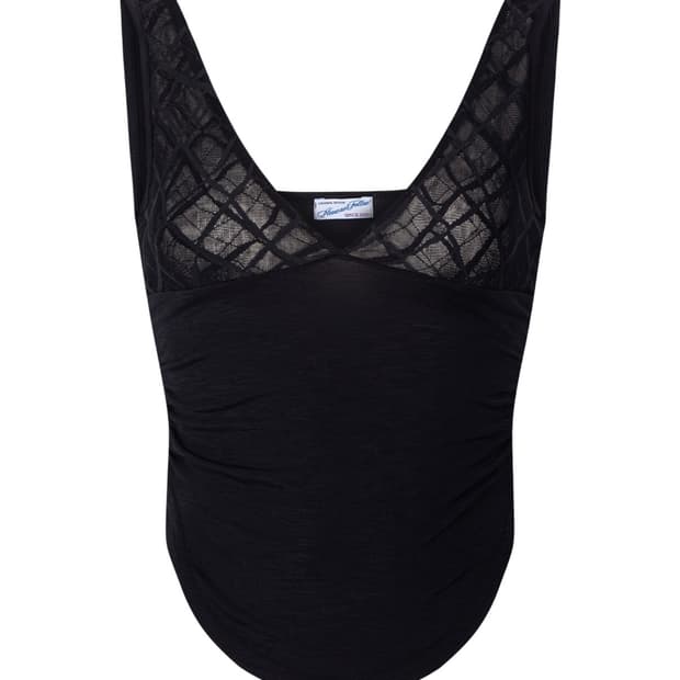 플리즈노팔로우 Diana Check Sleeveless Top Black