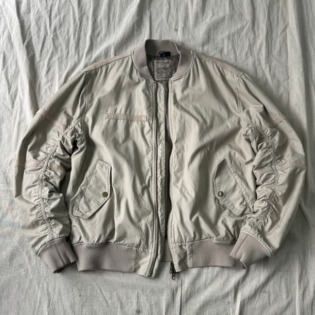 H&M 빈티지 셔링 패치 봄버 XL(105)