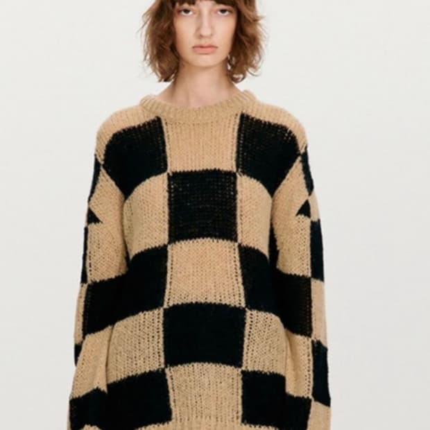 더오픈프로덕트 체커보드 니트