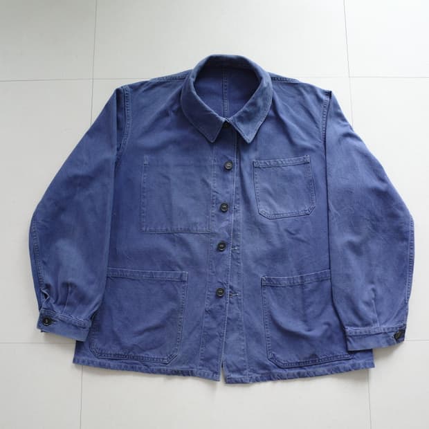 60s 프렌치 빈티지 클럽카라 레일로드 워크 초어자켓