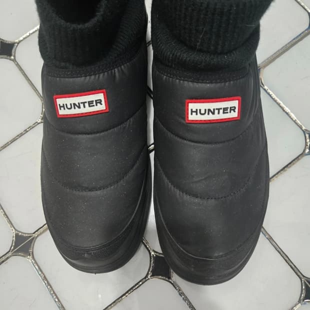  헌터 패딩 니트 커프 부츠 블랙 280사이즈 깔창x