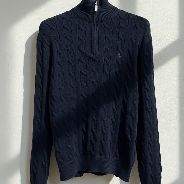 폴로 랄프로렌 네이비 하프 집업 니트