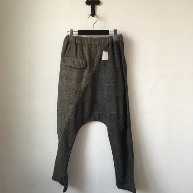 Woolen pattern mixed sarouel pants