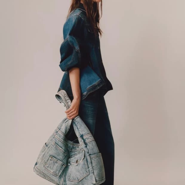 (택O) 자라 zara 맥시 데님백 limited edition