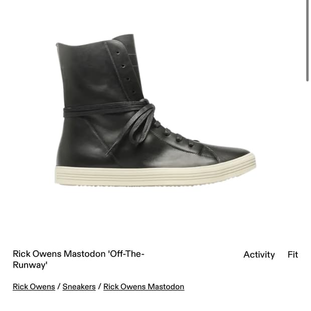 릭 오웬스 마스토톤 하이