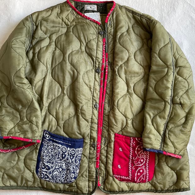 옴니피플 리메이크 반다나 밀리터리 빈티지 재킷