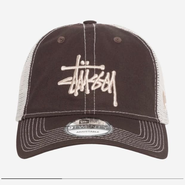 스투시 뉴에라 베이직 트러커 브라운