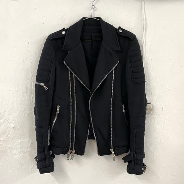 발망 2014SS 올리비에 루스테인 멀티지퍼 코튼 라이더 자켓