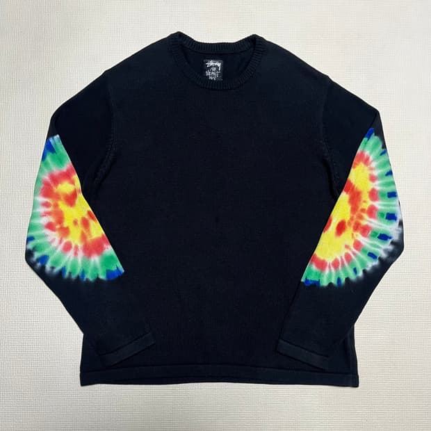 스투시 x 노 베이컨시 인 타이다이 니트 블랙