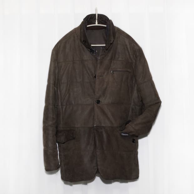 프랑코 페라로 이태리 양가죽 누벅레더 패딩 자켓 (100)