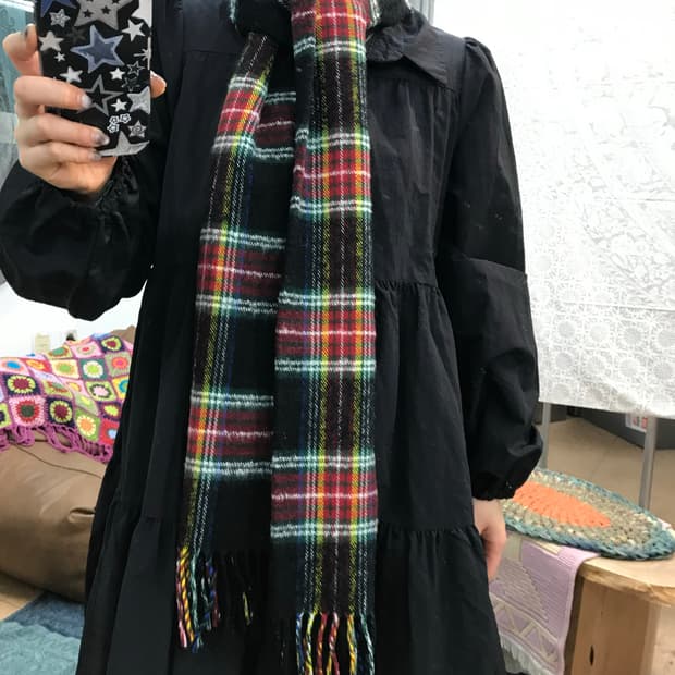 빈티지 체크 머플러 