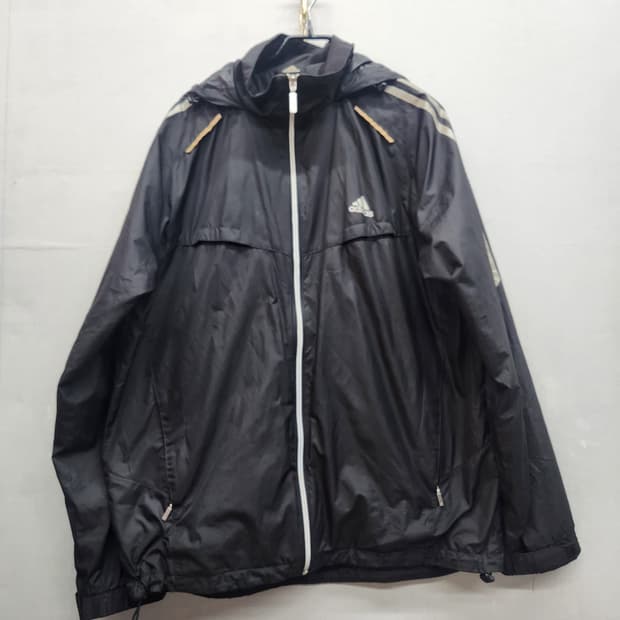 아디다스 오리지널 로고 삼선 스트링 후드 바람막이100(L)