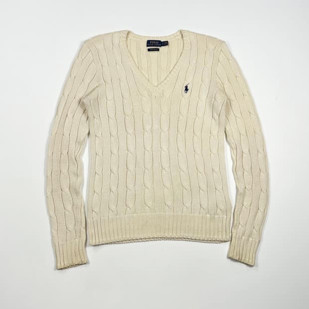 폴로 랄프로렌 클래식 피마코튼 케이블니트 아이보리 여성S