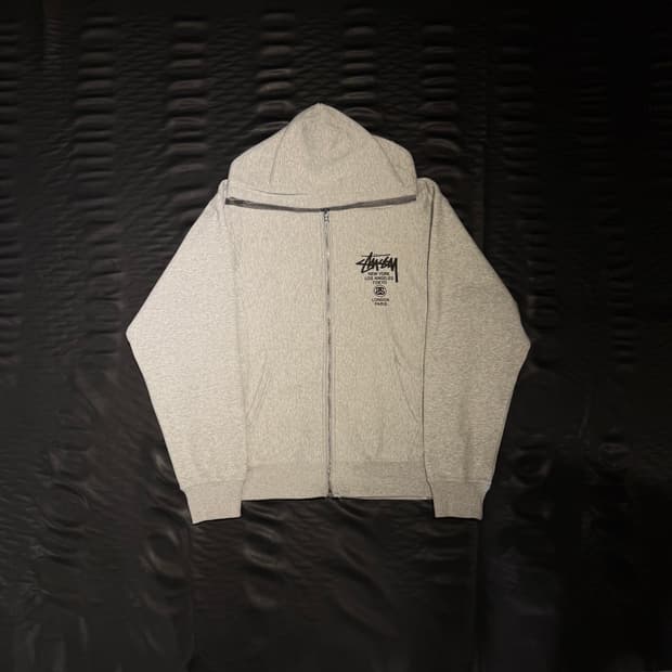 스투시 월드투어 후드집업 애쉬해더