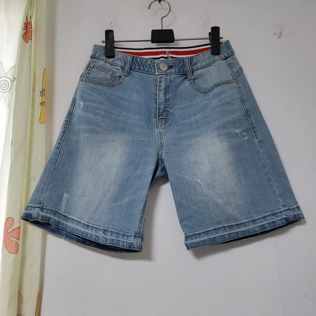 빈티지 연청 데님 반바지 27