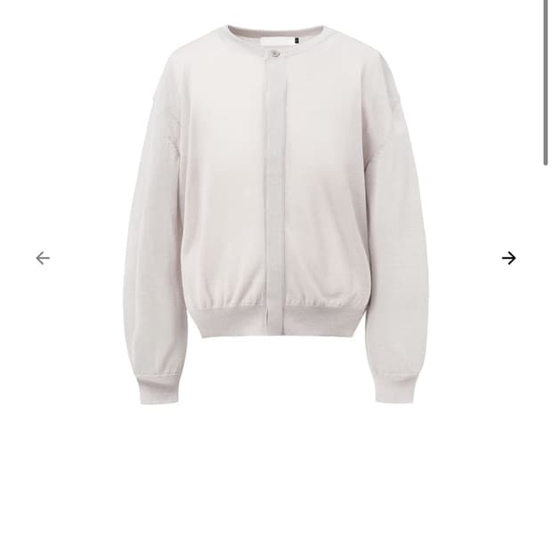 구매)M amomento sheer round cardigan grey
