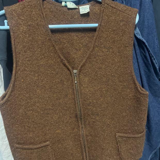 빈티지 브라운 올 민소매 자켓