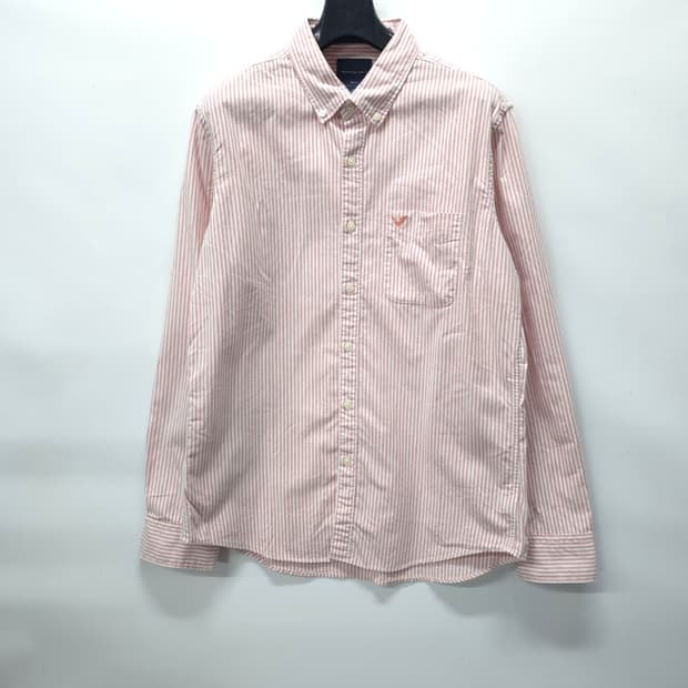 아메리칸이글 핑크 스트라이프 옥스포드 셔츠 (100~105)