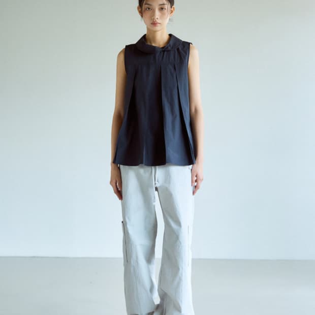 Ouro front collar 블라우스(네이비) 새상품