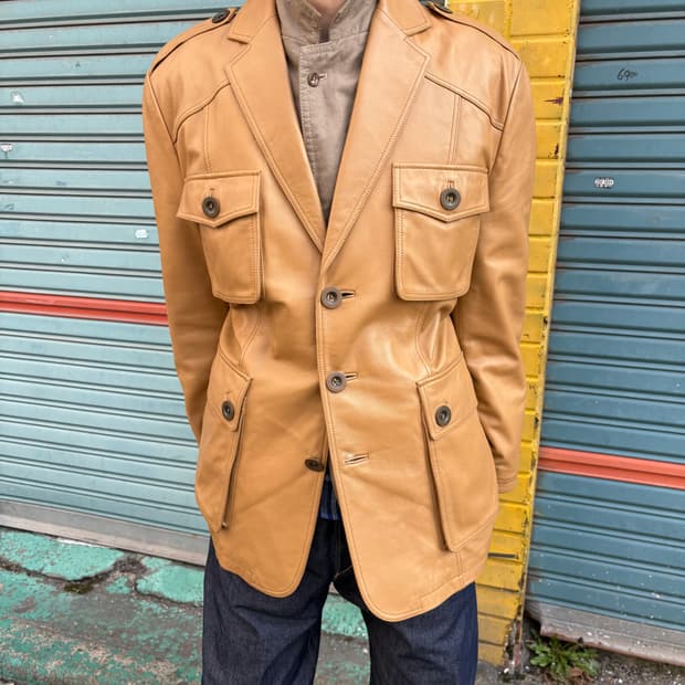 돌체 앤 가바나 레더 사파리 자켓