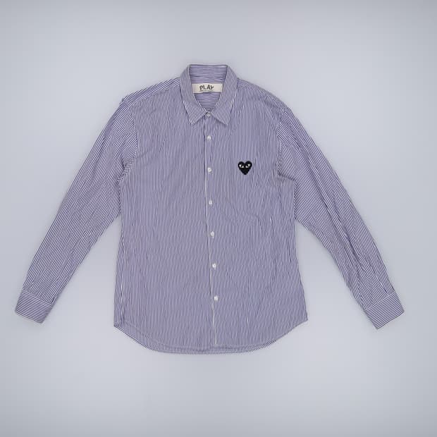 [XL] 스몰하트로고 스트라이프 셔츠 0106H1