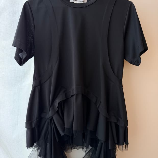 Comme Des Garcons Black Ruffled T Shirt