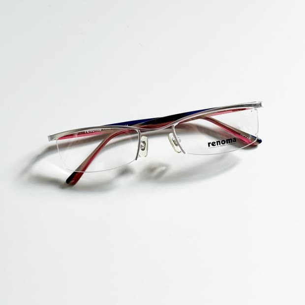 90s RENOMA Paris 실버 스퀘어 반무테 빈티지 안경