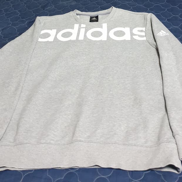 아디다스 리니어 크루 B 기모 맨투맨 그레이 (XL)