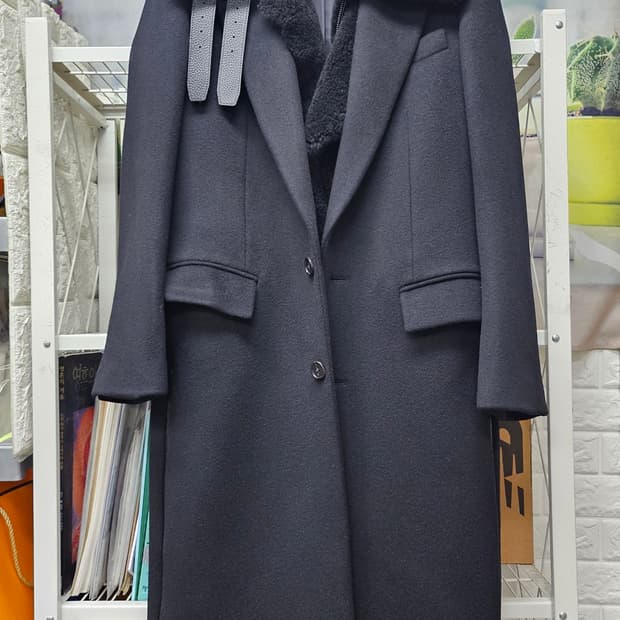 준지 남성코트 90~슬림95 무스탕 울 롱코트 XD43