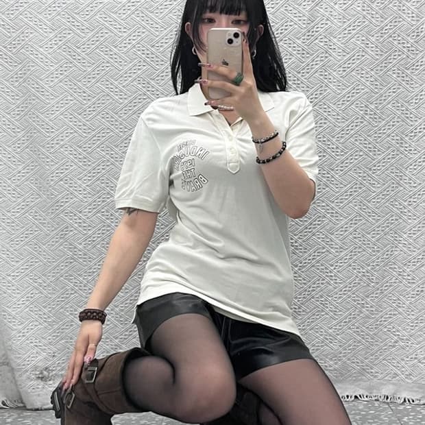 디젤 빈티지 스트릿 캐주얼 레터링 반팔 카라티 95 C11786