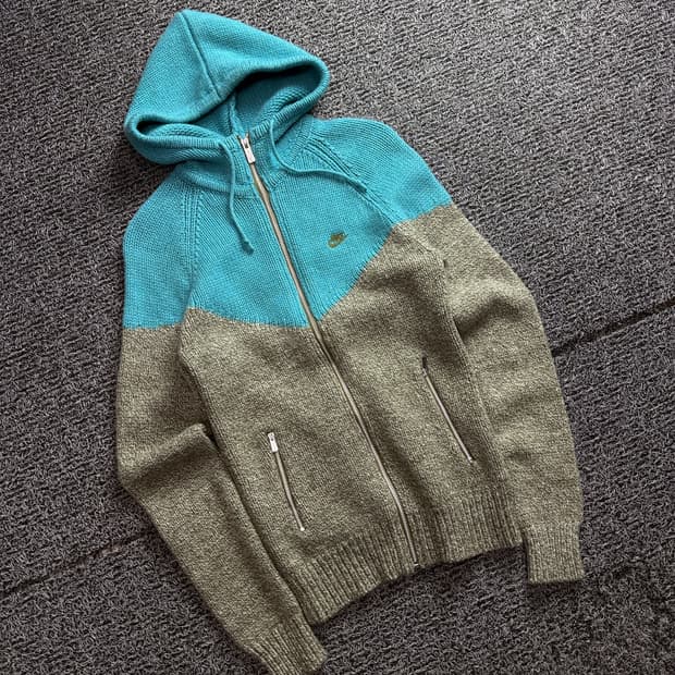 00s 나이키 퓨추라 윈드러너 배색 니트 집업 2704