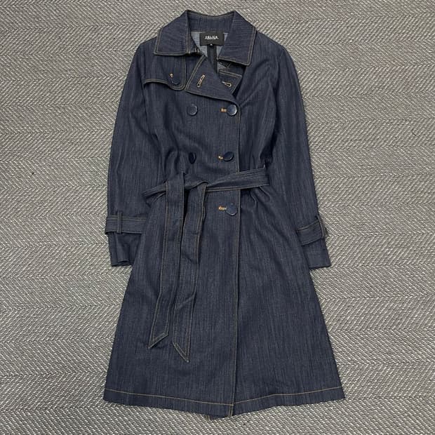 데리스 더블 버튼 데님 코트 v0324