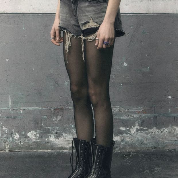 보헤미안서울 디스트로이드 그레이 데님 쇼츠 s 스트레이트 하이라이즈 진