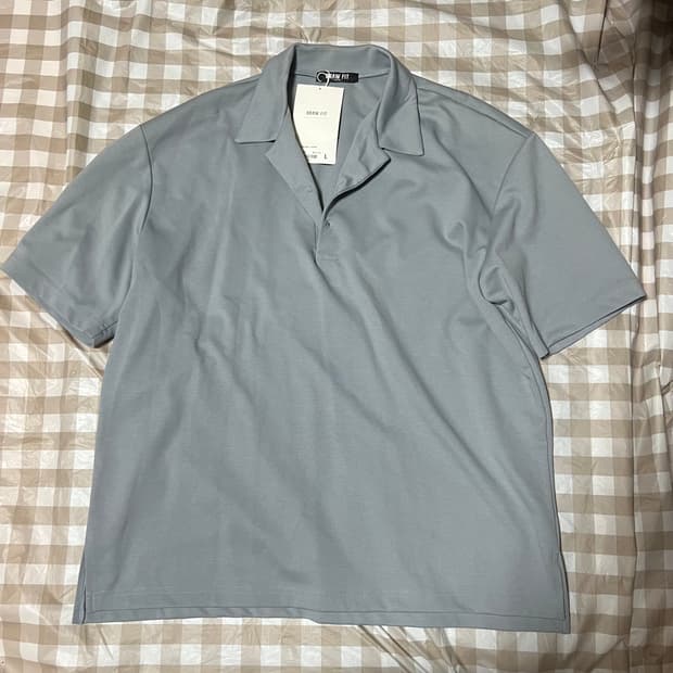 드로우핏 오픈카라셔츠 하늘 L 무신사 카라티 반팔티