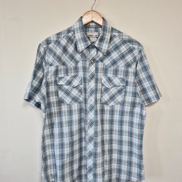 랭글러Wrangler 체크 웨스턴 반팔 셔츠 L사이즈 - S321