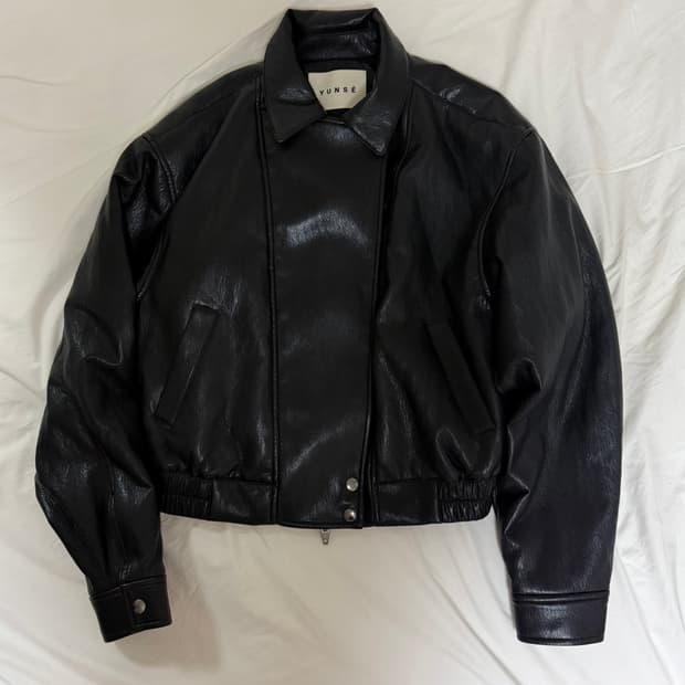 [새상품] 윤세 Faux Leather Jacket (Black)