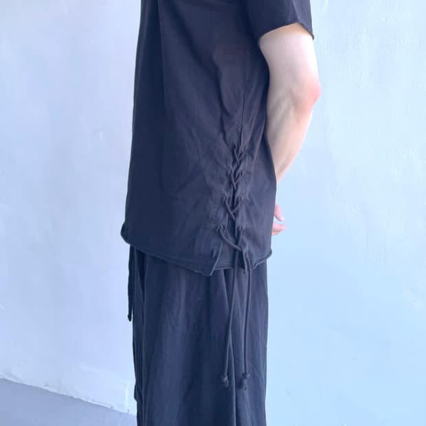 요지야마모토 s’yte 사이드 레이스업 티셔츠