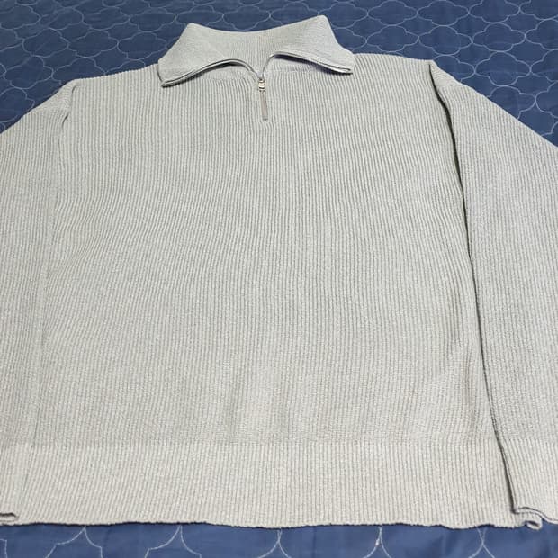 에잇세컨즈 반짚업 긴팔 니트 그레이 (L)