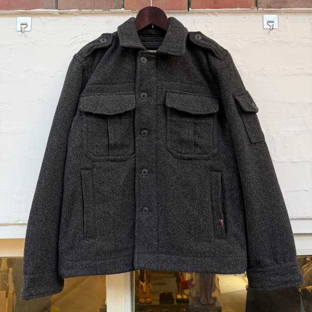 Abercrombie & Fitch 다크그레이 밀리터리 울 자켓 S